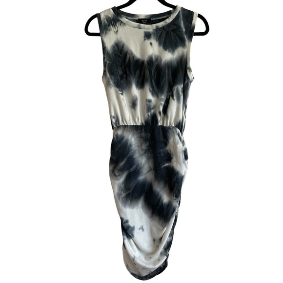 VICI Navy Tie Dye Ruched Dress, Size S - Picture 2 of 8